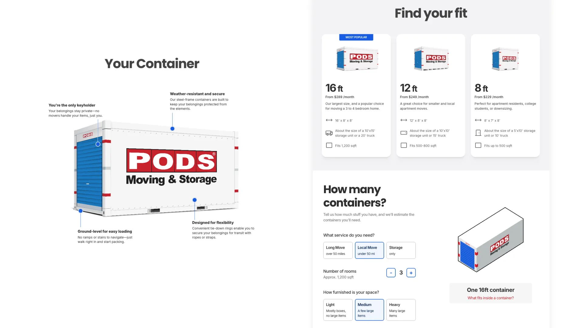 Container details